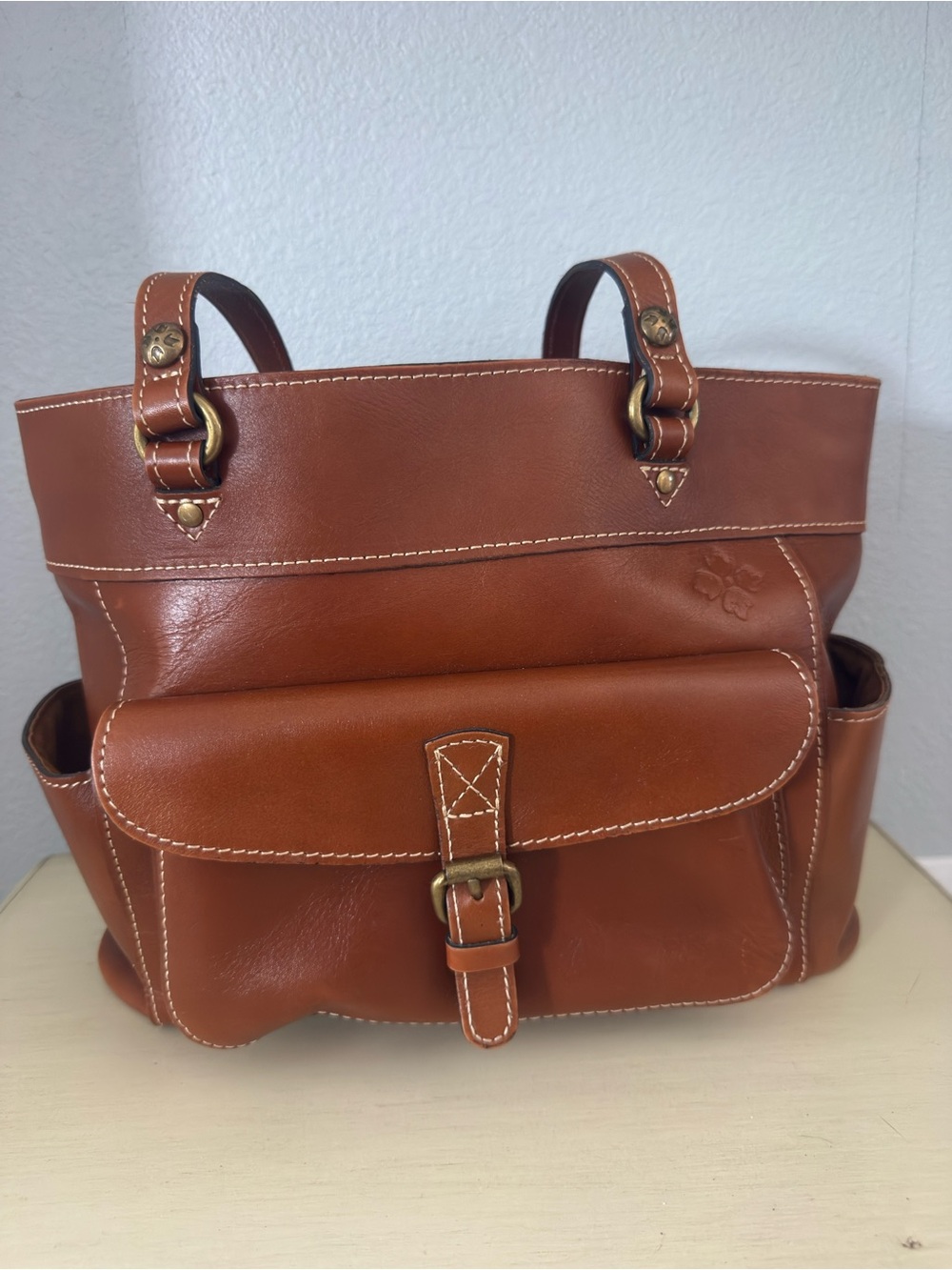 Patricia Nash Chestnut Brown Leather Tote